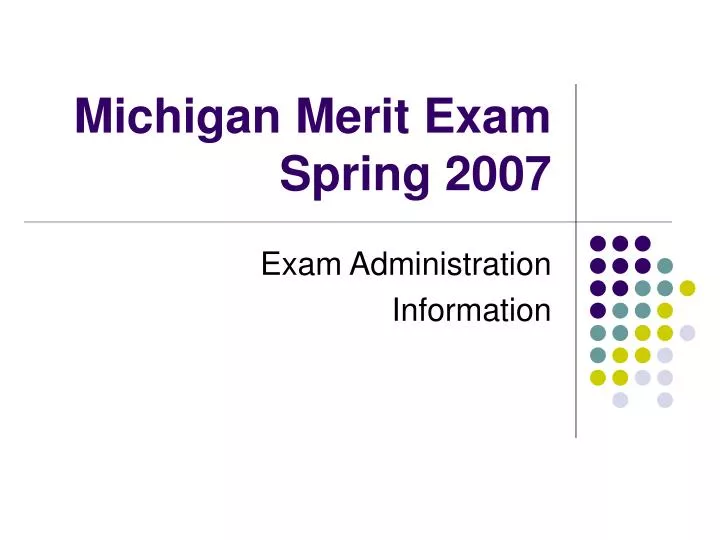 michigan merit exam spring 2007
