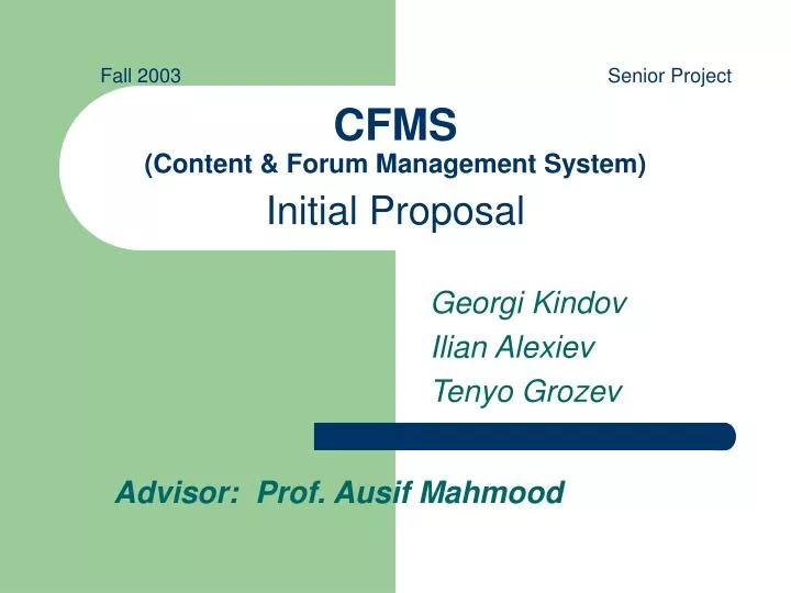 cfms content forum management system initial proposal