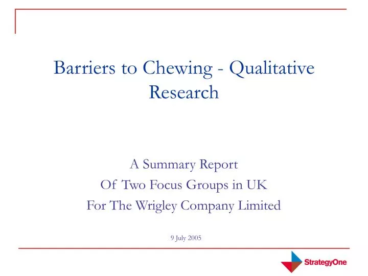 barriers to chewing qualitative research