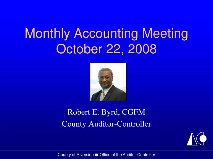 monthly accounting meeting october 22 2008