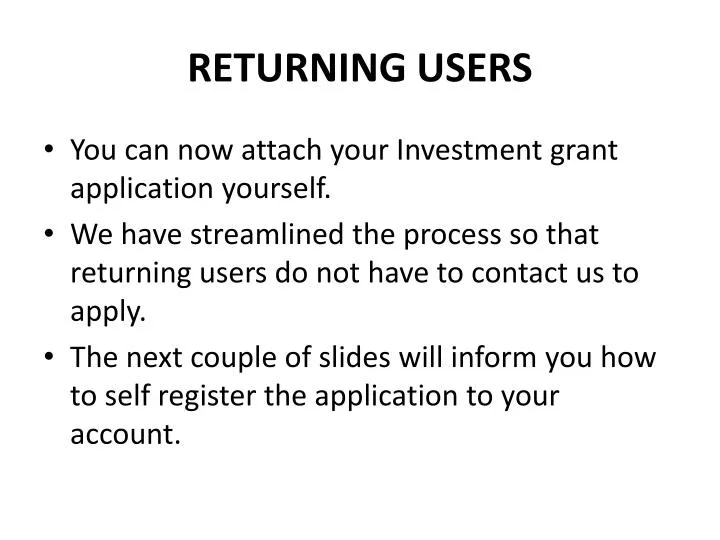 returning users