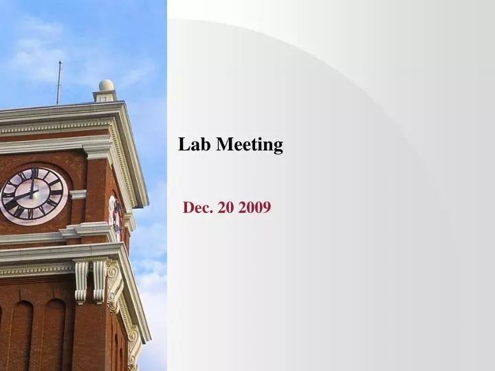 lab meeting dec 20 2009