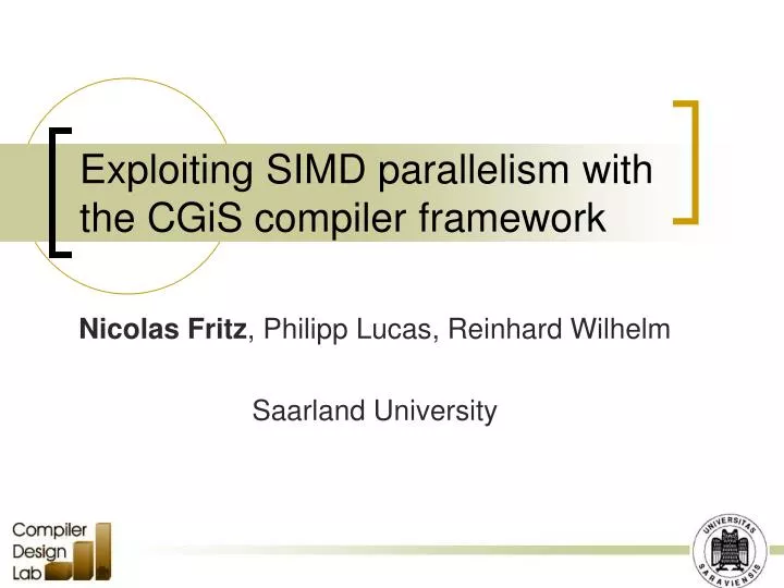 exploiting simd parallelism with the cgis compiler framework