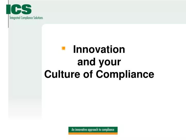 innovation and your culture of compliance