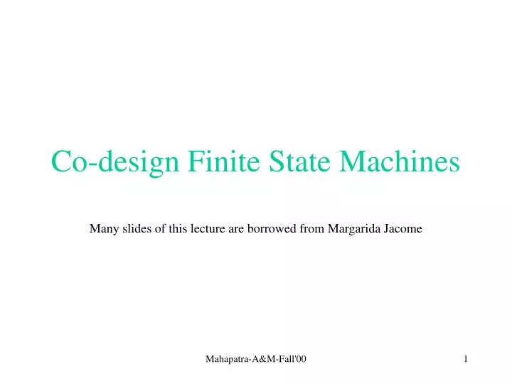 co design finite state machines