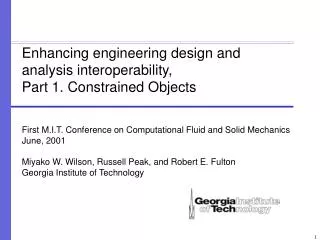 Enhancing engineering design and analysis interoperability, Part 1. Constrained Objects