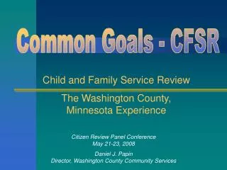 Common Goals - CFSR