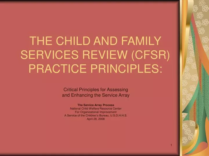 the child and family services review cfsr practice principles