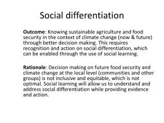 Social differentiation