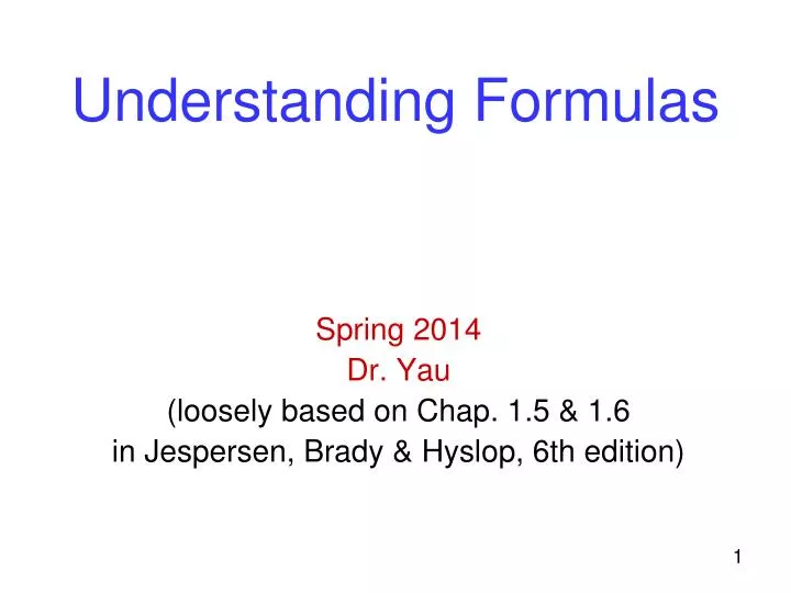 understanding formulas
