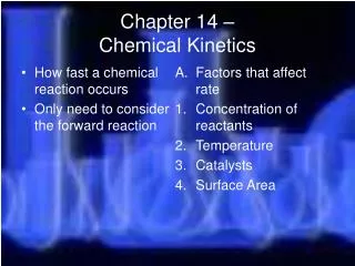 Chapter 14 – Chemical Kinetics