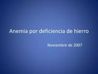 anemia por deficiencia de hierro