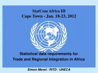 StatCom Africa III Cape Town - Jan. 18-23, 2012