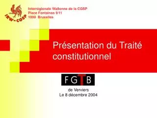 PrÃ©sentation du TraitÃ© constitutionnel