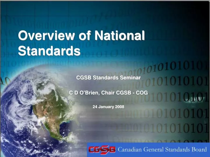 overview of national standards