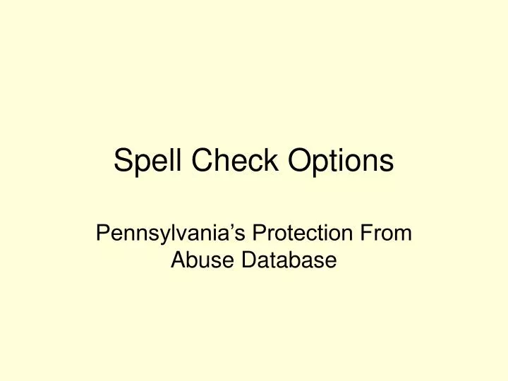 spell check options
