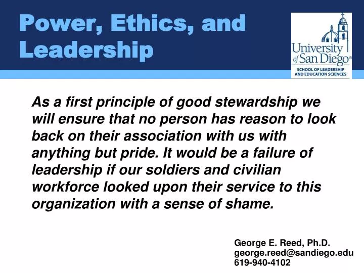 power ethics and leadership