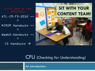CFU (Checking for Understanding)