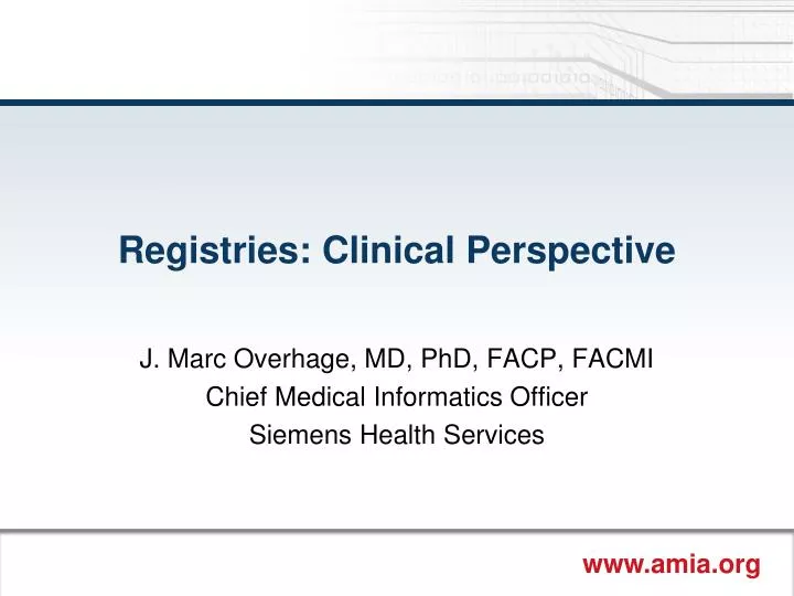 registries clinical perspective