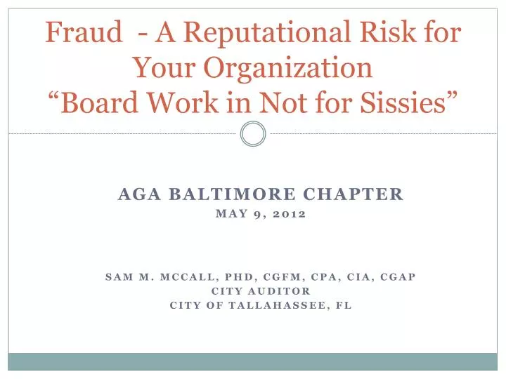 fraud a reputational risk for your organization board work in not for sissies
