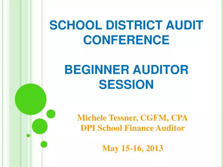 school district audit conference beginner auditor session