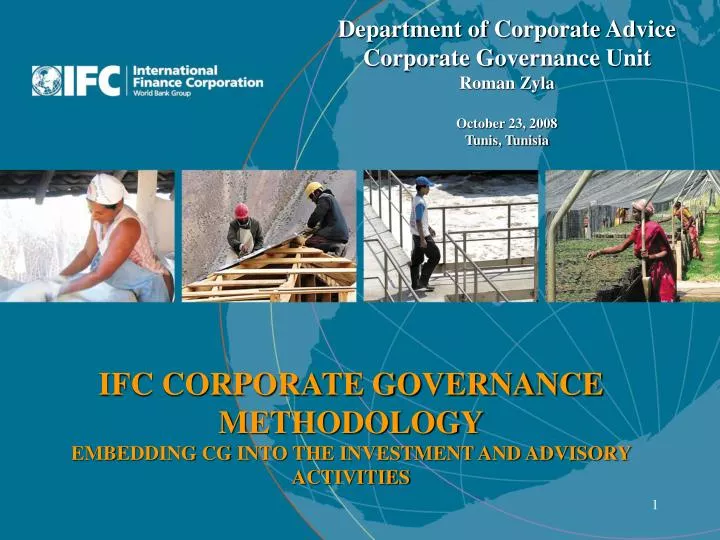 ifc corporate governance methodology embedding cg into the investment and advisory activities