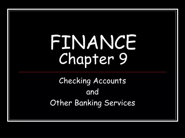 finance chapter 9