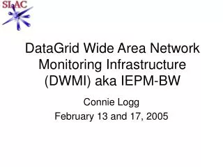 DataGrid Wide Area Network Monitoring Infrastructure (DWMI) aka IEPM-BW