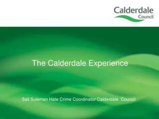 Sail Suleman Hate Crime Coordinator Calderdale Council