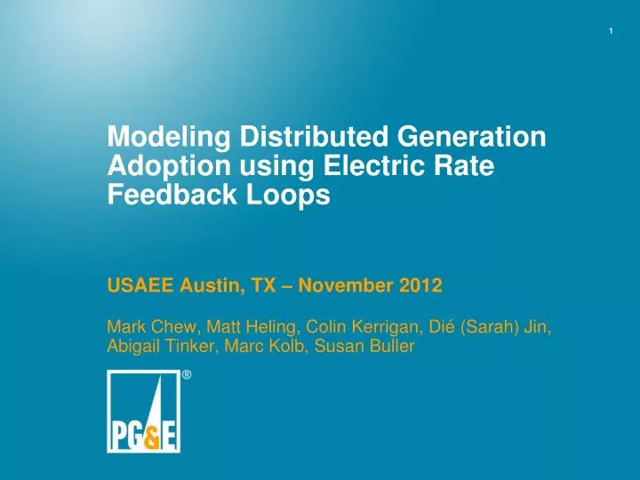 modeling distributed generation adoption using electric rate feedback loops