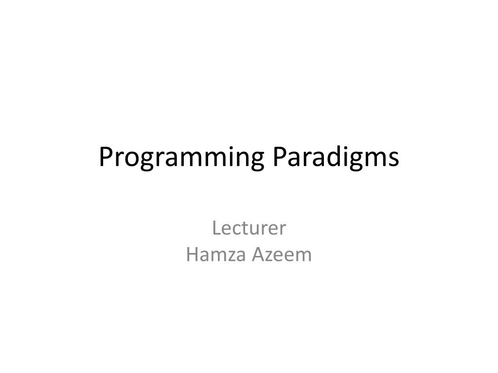 PPT - Programming Paradigms PowerPoint Presentation, free download - ID ...