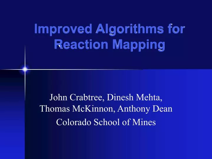 improved algorithms for reaction mapping