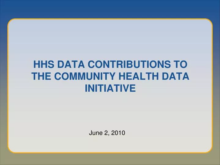 hhs data contributions to the community health data initiative