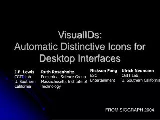 VisualIDs: Automatic Distinctive Icons for Desktop Interfaces