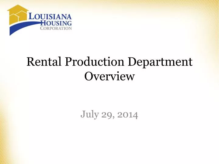 rental production department overview