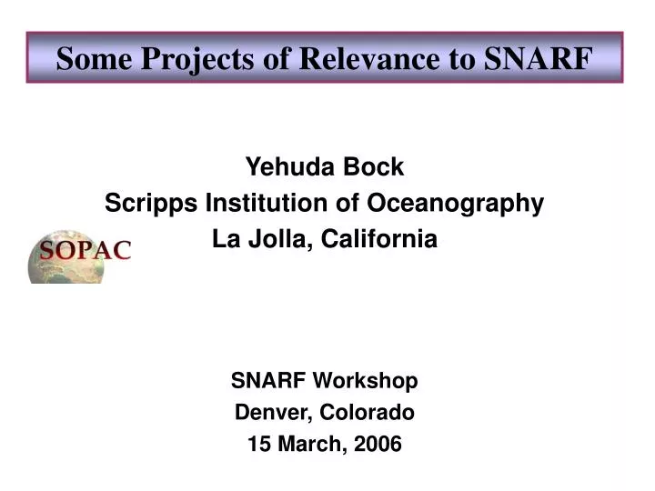 some projects of relevance to snarf