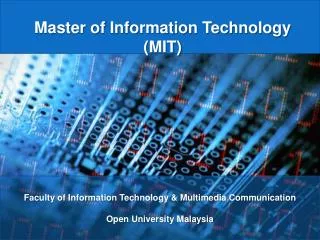 Master of Information Technology (MIT)