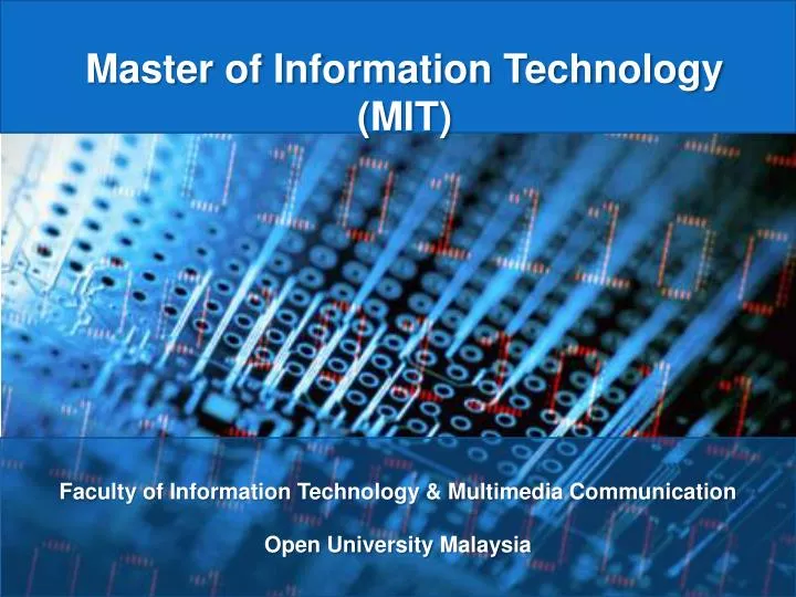 master of information technology mit