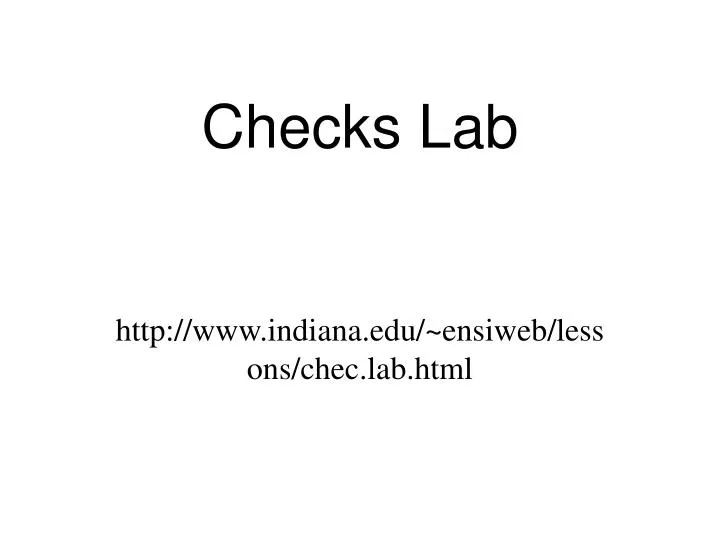 checks lab