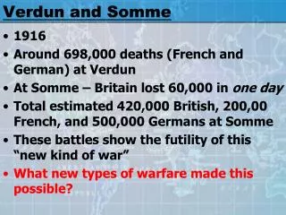 Verdun and Somme