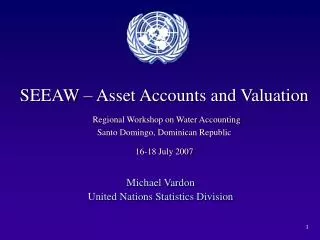 Michael Vardon United Nations Statistics Division