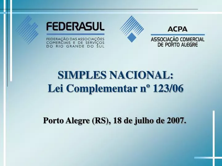 simples nacional lei complementar n 123 06