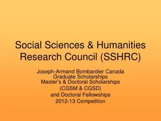 Social Sciences &amp; Humanities Research Council (SSHRC)