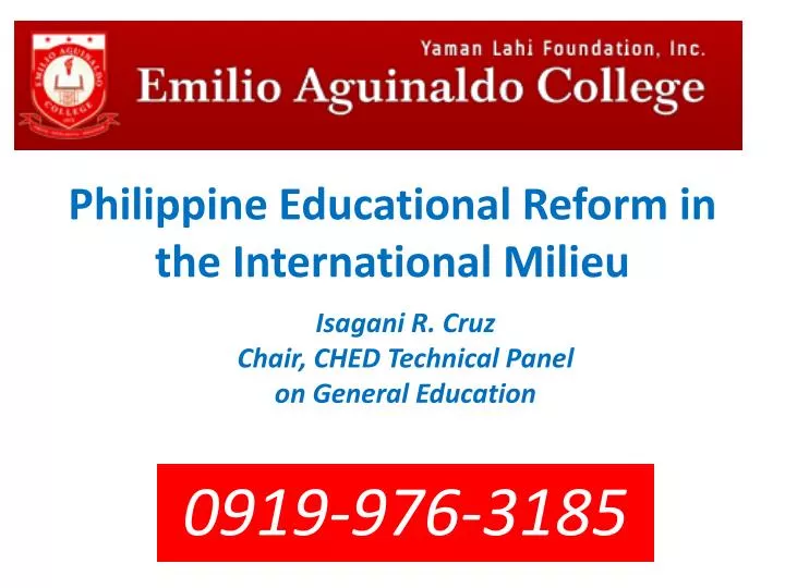 philippine educational reform in the international milieu