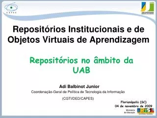 reposit rios institucionais e de objetos virtuais de aprendizagem