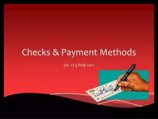 Checks &amp; Payment Methods