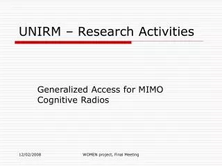 UNIRM – Research Activities