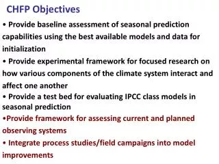 CHFP Objectives