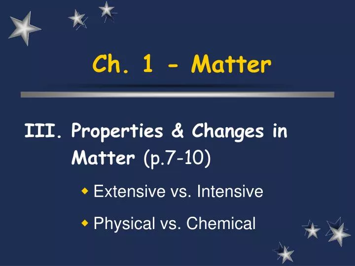 ch 1 matter