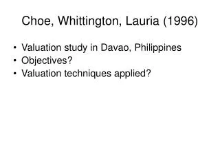 Choe, Whittington, Lauria (1996)